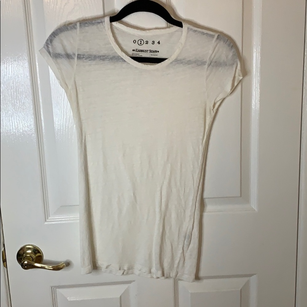Earnest Sewn Linen cap sleeve T-shirt
